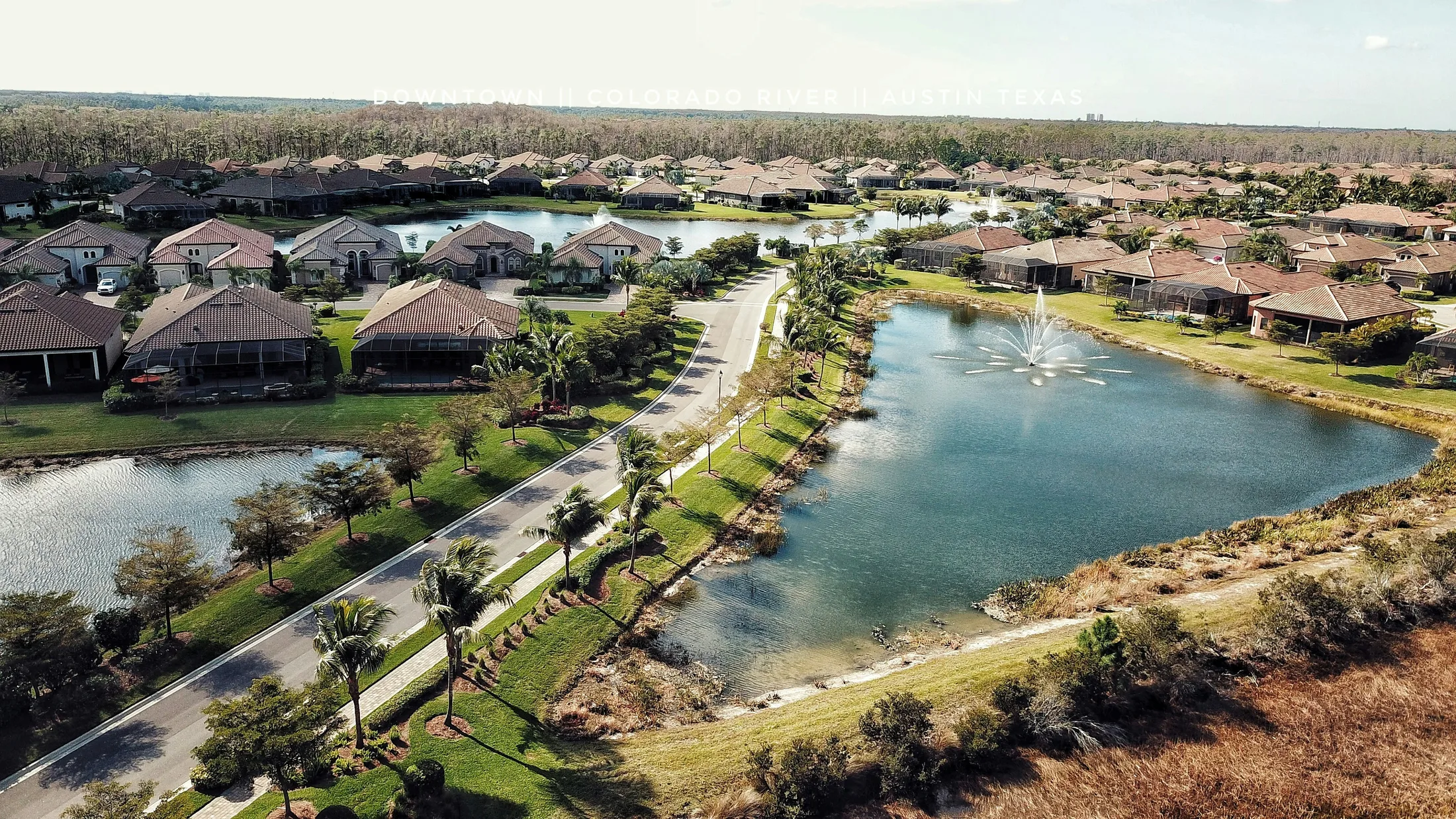 Aerial view of Fort Myers and Southwest Florida roads